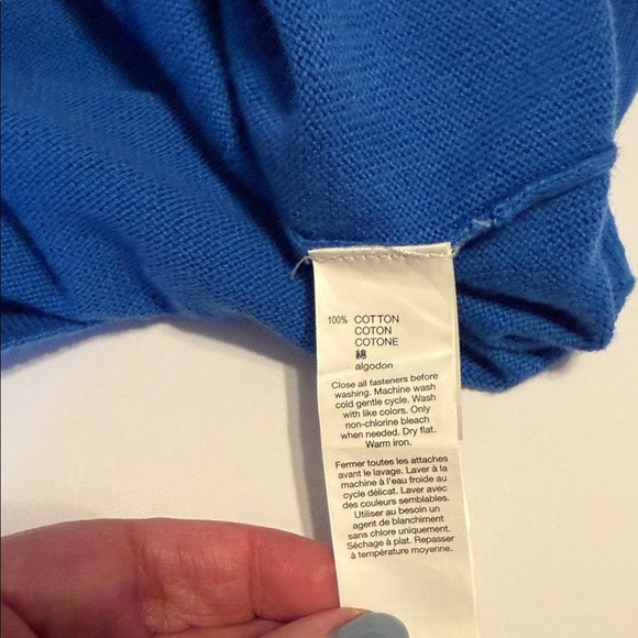 GAP Vibrant Blue Women's Cardigan 100% Cotton XL - Picture 4 of 4